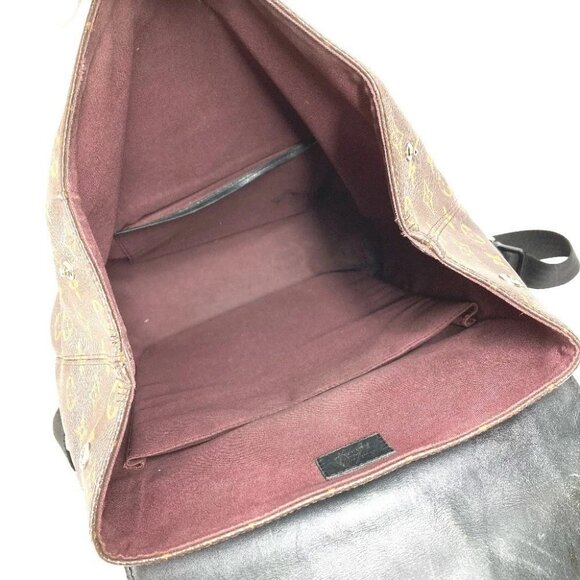 LOUIS VUITTON M40637 MonogramMacassar Parc Backpack Bag Flap Backpack